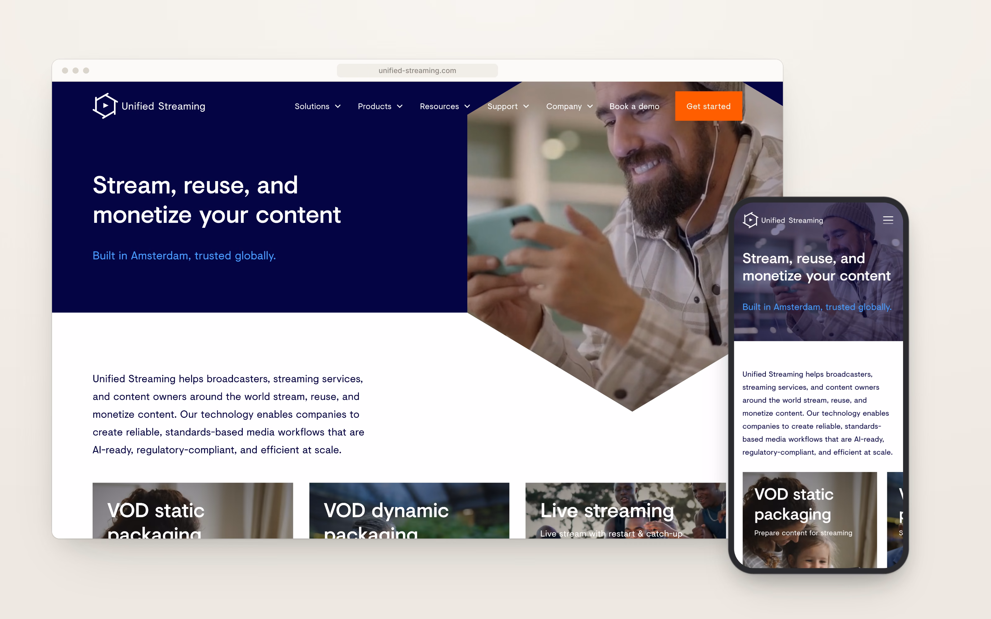 Unified Streaming marketing website
